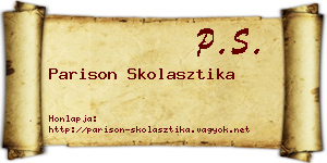 Parison Skolasztika névjegykártya
